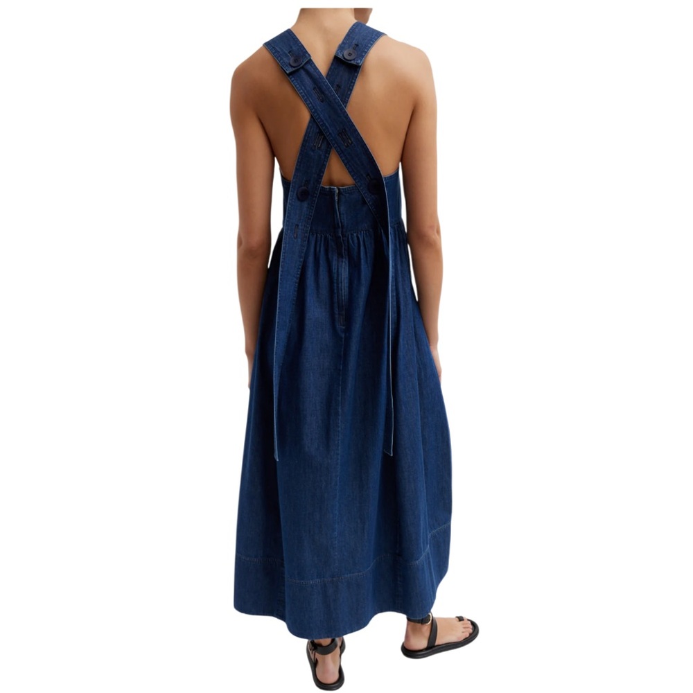 Tibi Light Weight Stone Wash Sculpted Dress Dark Enzyme Wash Size 6 NWT - Picture 11 of 16